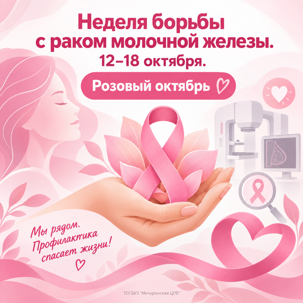 С 12 по 18 октября проходит Неделя борьбы с раком молочной железы